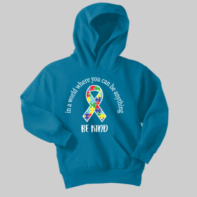 Youth - Be Kind Ribbon Hoodie - Autism Awareness Thumbnail
