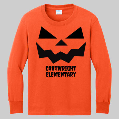 Youth Long Sleeve Shirt - Jack O Lantern - Black Thumbnail