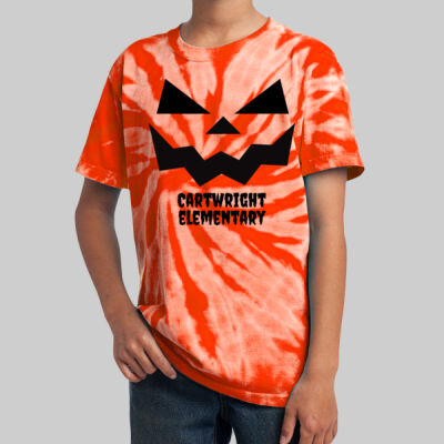 Youth Tie-Dye T-Shirt - Jack O Lantern - Black Thumbnail