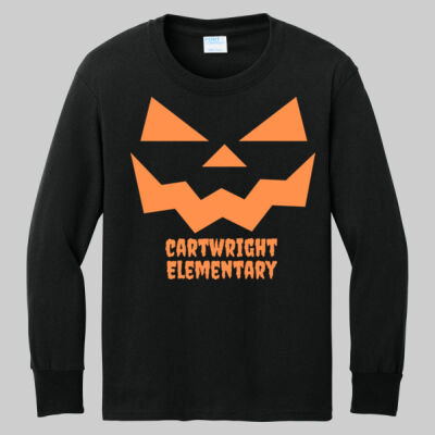 Youth Long Sleeve Shirt - Jack O Lantern - Orange Thumbnail