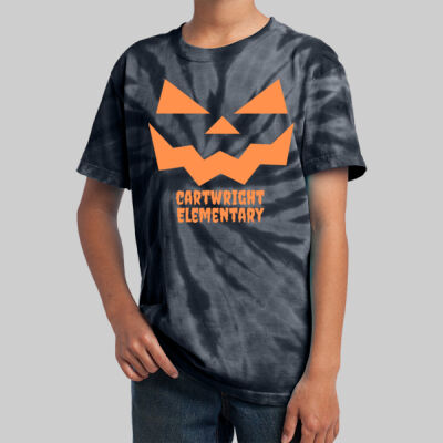 Youth Tie-Dye T-Shirt - Jack O Lantern - Orange Thumbnail