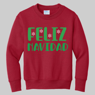 Youth Crewneck - Feliz Navidad - Green Thumbnail