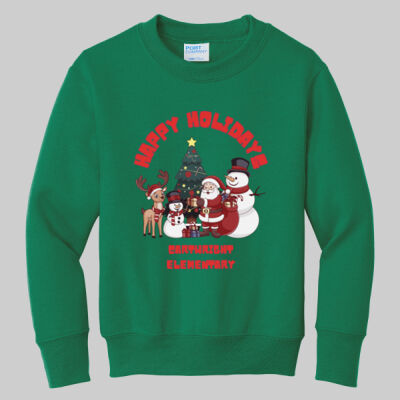 Youth Crewneck - Happy Holidays - Red Thumbnail