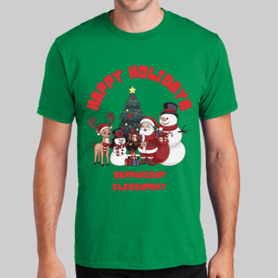 Adult T-Shirt - Happy Holidays - Red Thumbnail