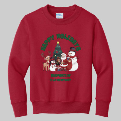 Youth Crewneck - Happy Holidays - Green Thumbnail