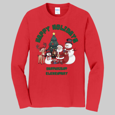 Adult Long Sleeve Shirt - Happy Holidays - Green Thumbnail