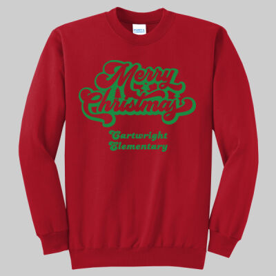 Adult Crewneck - Merry Christmas - Green Thumbnail
