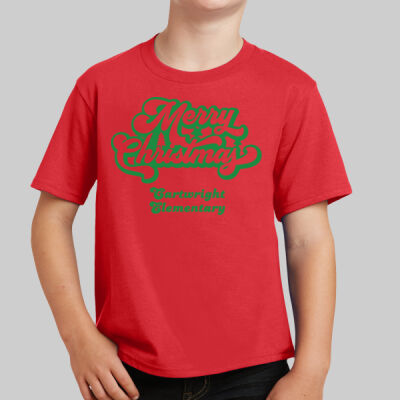 Youth T-Shirt - Merry Christmas - Green Thumbnail