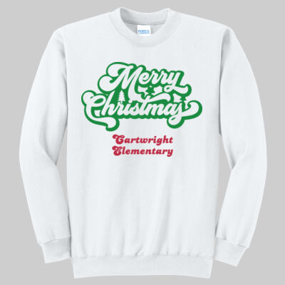 Adult Crewneck - Merry Christmas - Green & Red Thumbnail