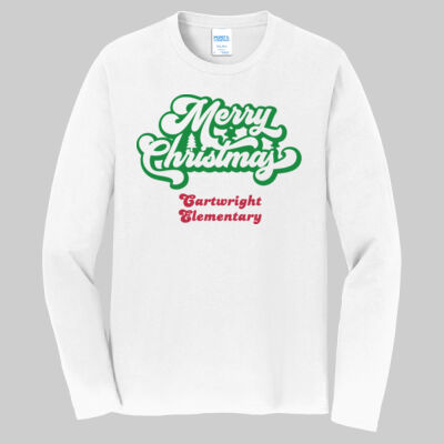 Adult Long Sleeve Shirt - Merry Christmas - Green & Red Thumbnail