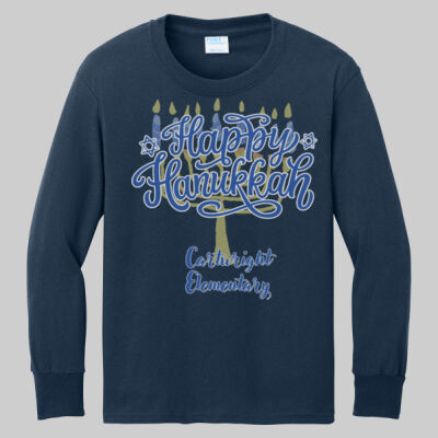 Youth Long Sleeve Shirt - Happy Hanukkah Thumbnail