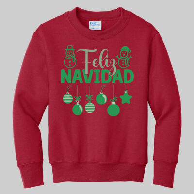 Youth Crewneck - Feliz Festive - Green Thumbnail