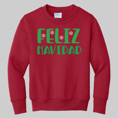 Youth Crewneck - Feliz Navidad - Green Thumbnail