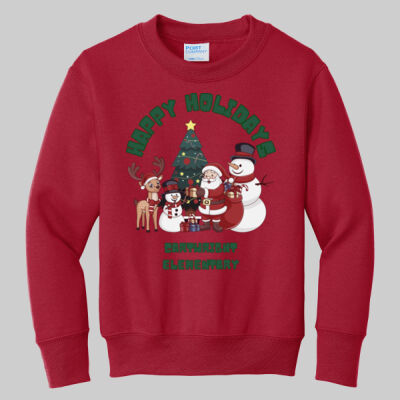 Youth Crewneck - Happy Holidays - Green Thumbnail