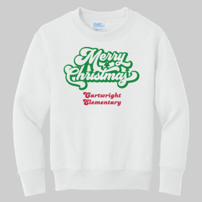 Youth Crewneck - Merry Christmas - Green & Red Thumbnail